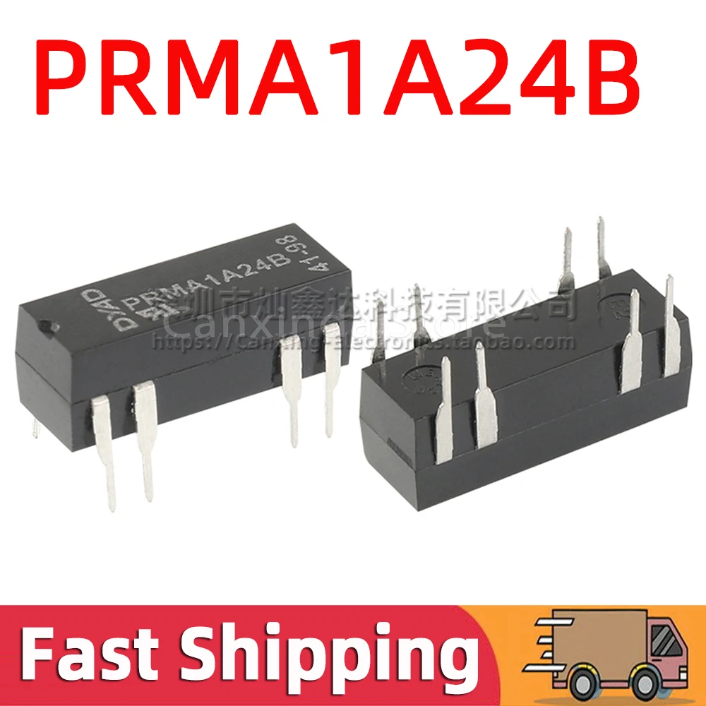 

2pcs PRMA1A24B PRMA1B24 DIP8 Dry Reed Relay 24V 1A 10W Normally Open Signle Pole Signle Throw SPST PRMA1A24B