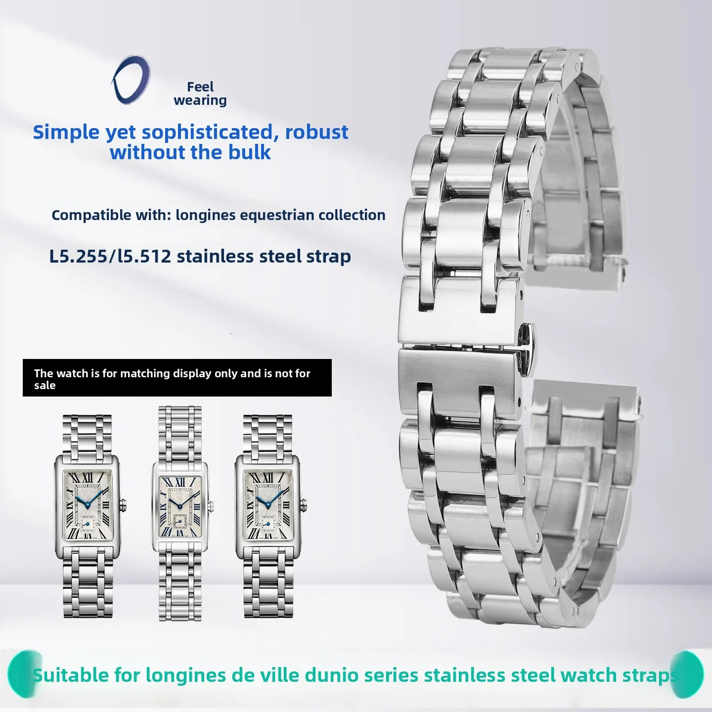

Высококачественный металлический ремешок 15 мм 17 мм для серии Longines DolceVita L5.255 L5.512.4, женский браслет из нержавеющей стали