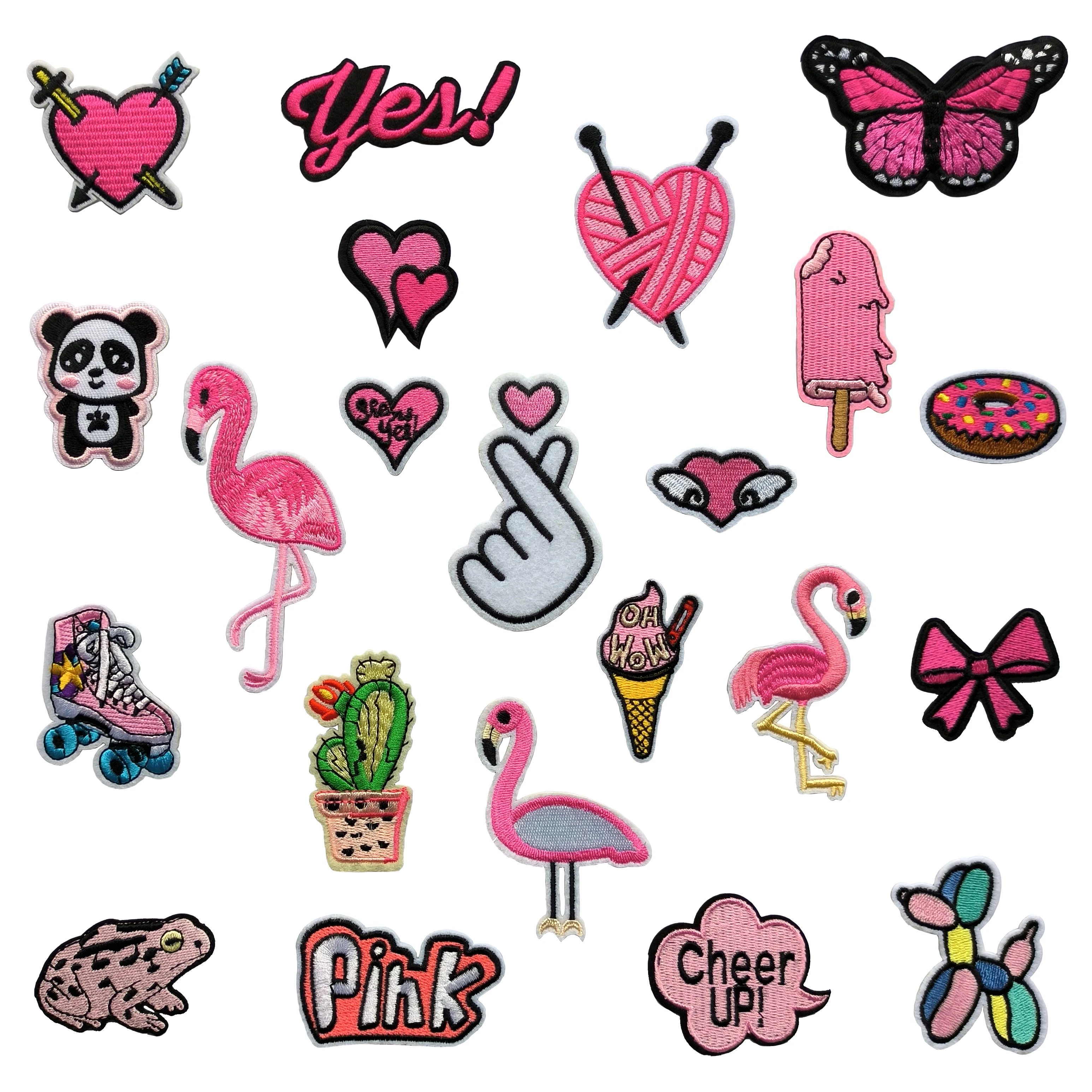 Best Pink Girl Lady Iron On Patches Sewing Embroidered Applique for Jacket Clothes Stickers Badge DIY Apparel Accessories