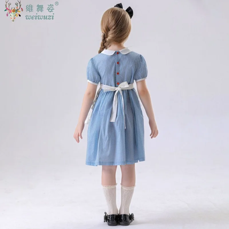 Disfraz de juego de rol de sirvienta Alice, vestido de sirvienta Lolita del país de las Maravillas, espectáculo de Halloween, vestido de actuación para niños, disfraz de fiesta elegante para niña
