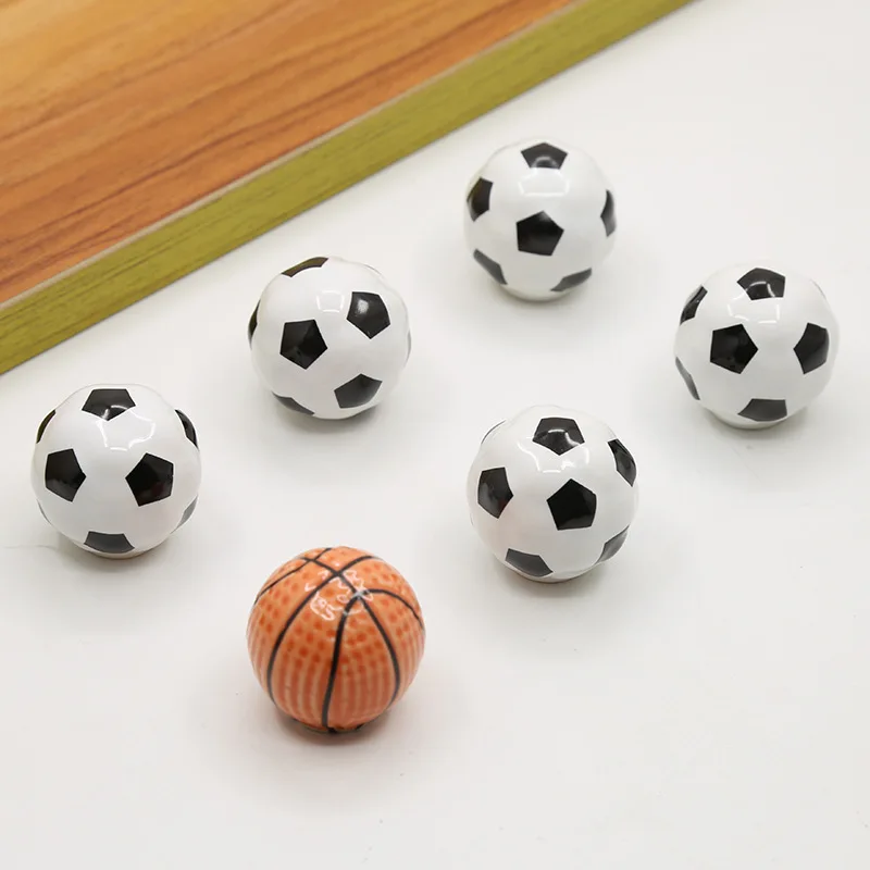 Modern Fashion Life Football Basketball Design Drawer Pull Handle Creative Ceramic Cabinet Pulls Furniture Cupboard Handles