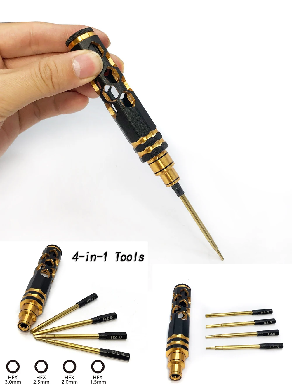 Cacciavite esagonale cacciavite Set 1.5mm 2.0mm 2.5mm 3.0mm strumento esagonale per FPV Racing Drone Heli airals Cars Boat RC Parts