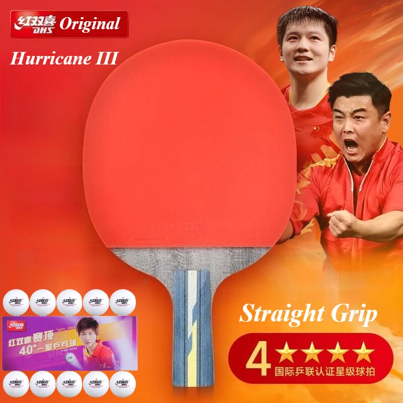 

DHS Hurricane Series Table Tennis Racket 4 Star R4006C Professional 5 Wood 2 ALC 3 Ping Pong Paddle Racket Bat Racquet Sports