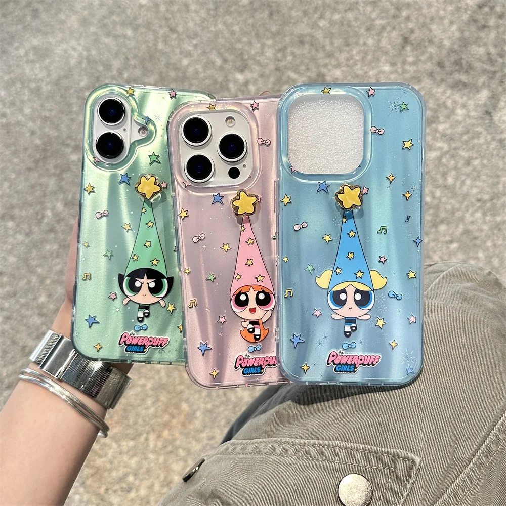 

Korean INS cute rotate stars glitter phone case for iPhone 16 15 14 13 Pro Max 16pro Funda Luxury Fashion Lovely Anti-fall Cover