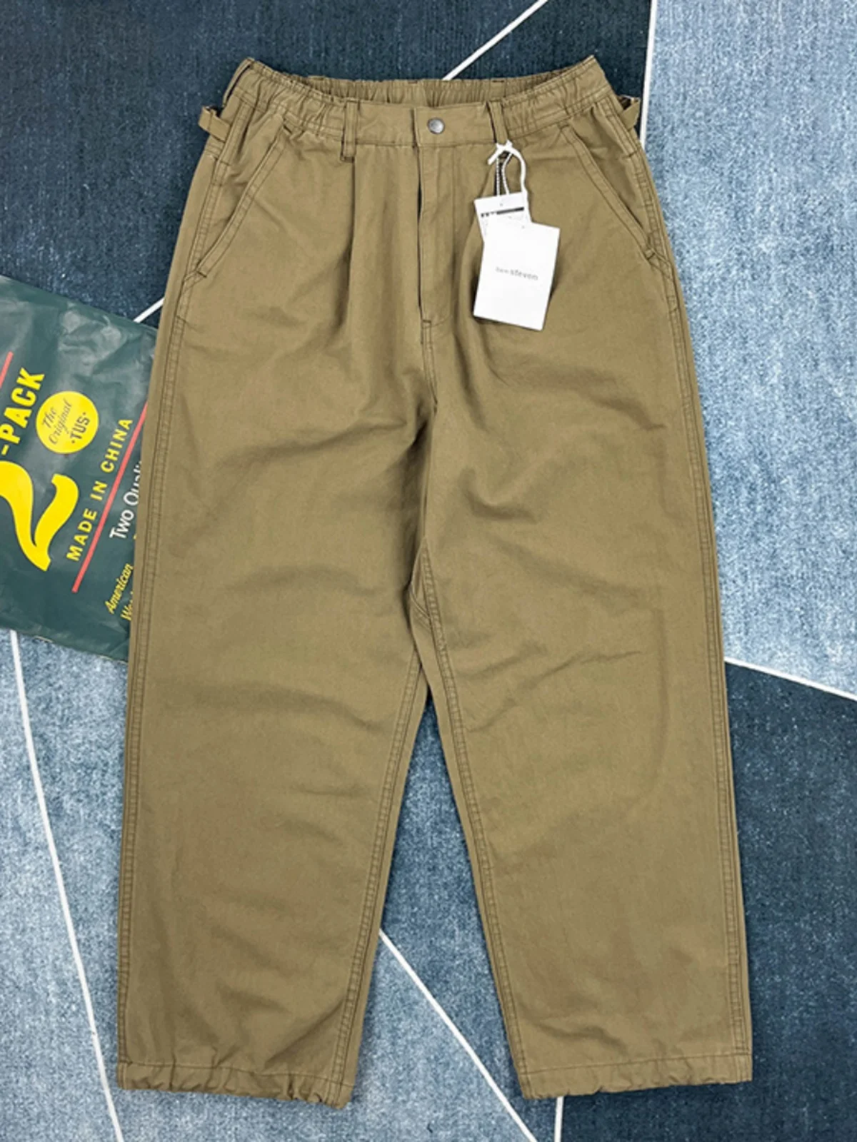 

High-End Cotton Men's Casual Pants Loose Wide Leg Workwear Long Trousers American Retro Straight Tube Ameika Sle Trendy