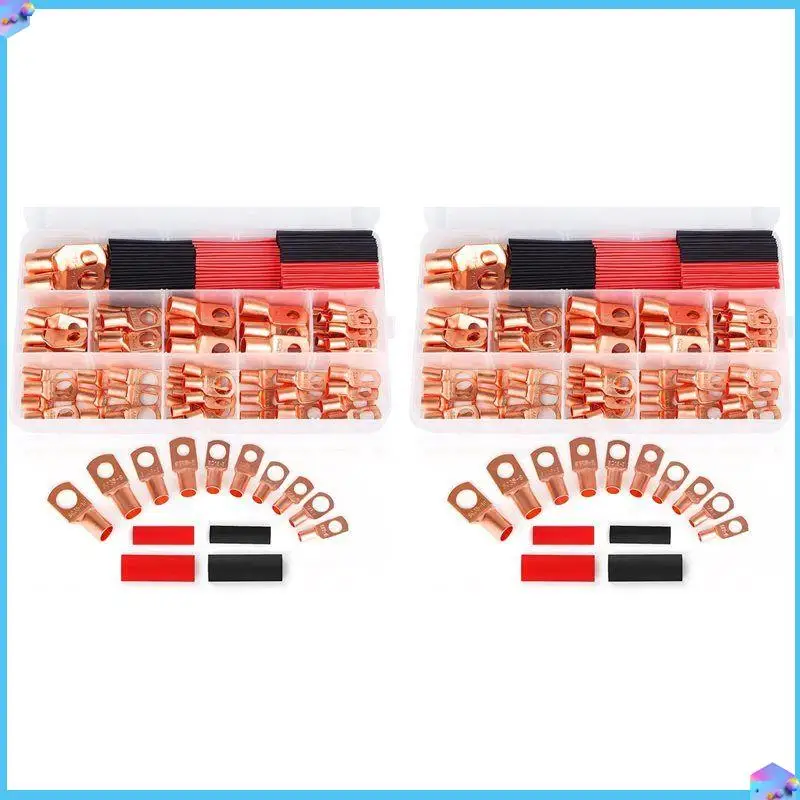 

A43T 260 шт. наконечники для медных проводов, клеммные разъемы, используются на кабеле AWG12 10 8 6 4 2, набор термоусадочных, кольцевых клемм