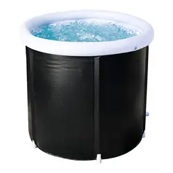 Ice Bath Tub Cold Water Tub with Drain Hole Bathing Bucket for Shower Stall Portable Bathtub for Athletes Kids Traveling Camping