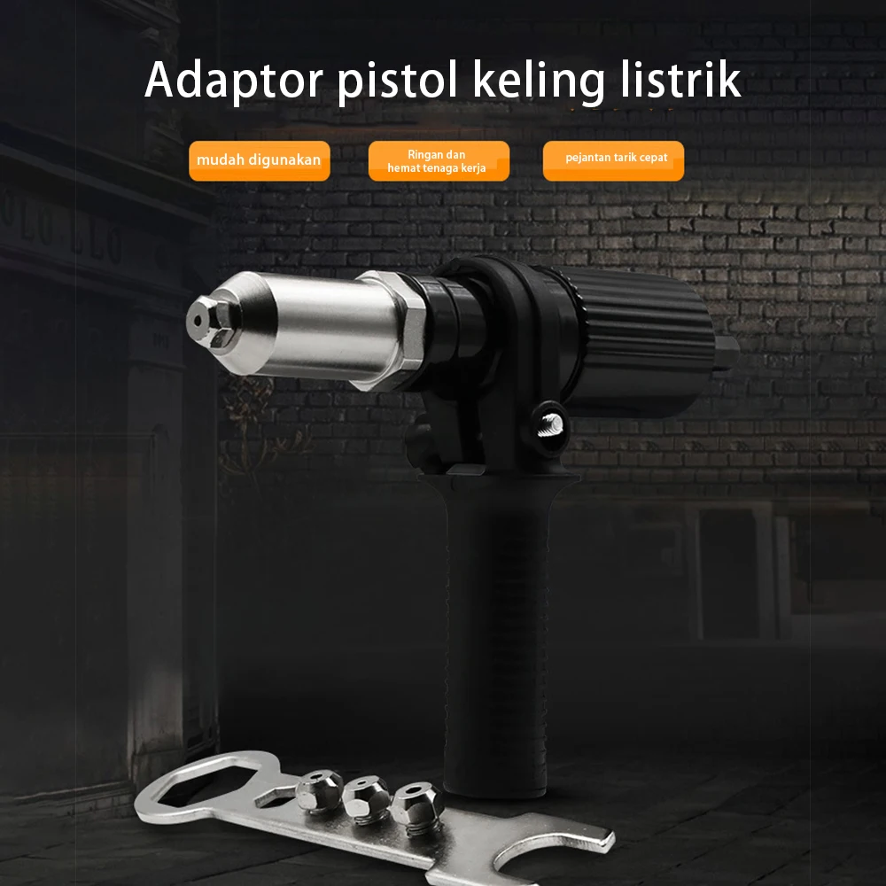 Elektrische Klinknagel Pistool Conversie Hoofd 2.4Mm-4.8Mm Klinknagel Moer Pistool Boor Adapter Draadloze Klinken Tool Adapter Voor snel Trek Klinknagel