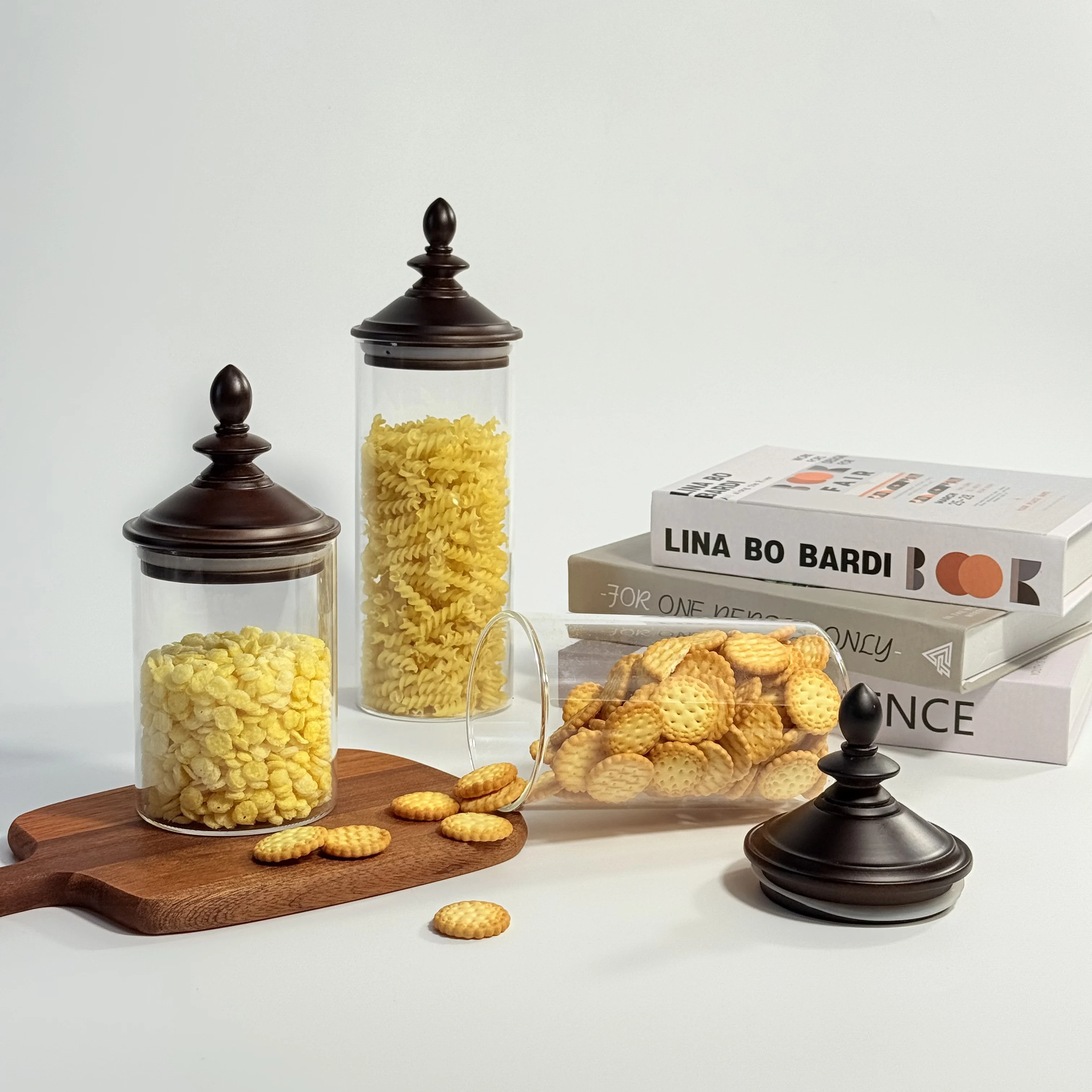 وعاء زجاجي محكم الإغلاق بتصميم - مراجعة Food Storage Jars With Wooden Lids وسعره