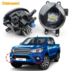 2 Pcs Car LED Lens Fog Light Assembly DRL Daylight 30W 8000LM For Toyota Hilux Revo Rocco Pick UP SR5 2015 2016 2017 2018 2019