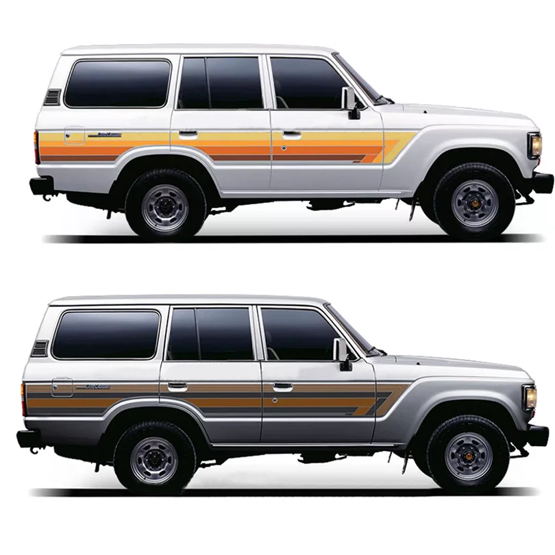 

Custom Car Stickers Side Waistline Skirt Precut Stripes Decal Vinyl Graphics Blackout Wrapping for Land Cruiser 60 LC60