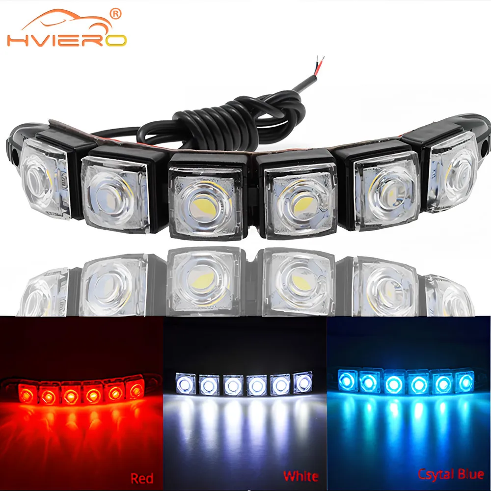 

1pcs Waterproof Multi Colors DRL Light Cars Autos Decorative Flexible Daytime Running 6LED Car Driving Strip Styling Headlights