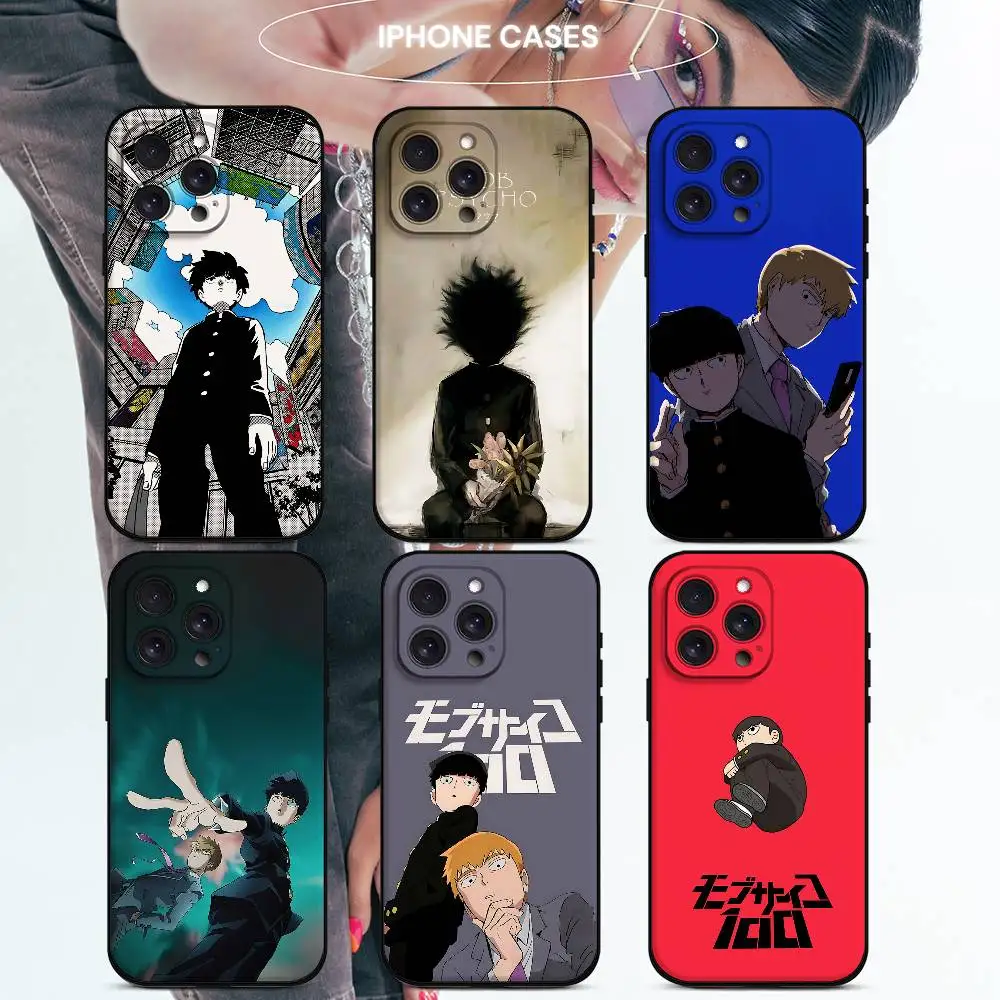 R-Mob D-psycho 100 Capa de telefone preta para iPhone 17/16/15/13/14 Pro Max/ 11Plus/X/Xr/Xs Max/12mini modelos compatíveis