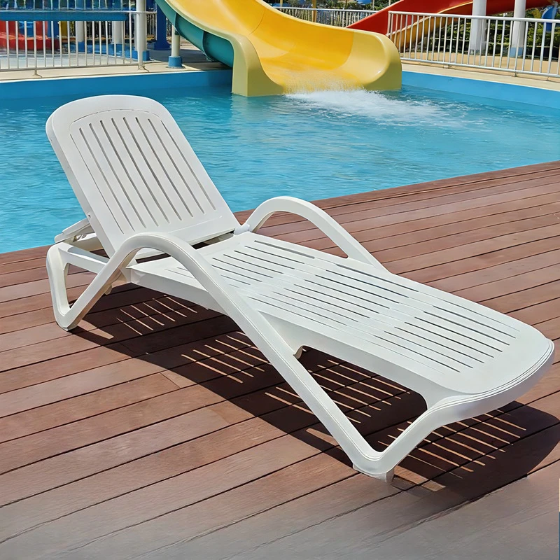

hotel plastic Sun lounger indoor swimming pool Backrest Relaxing Beach chairs ergonomic lounge slaapstoel outdoor furniture