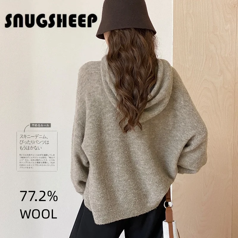 hoodies pullover women wool clothes fashion top sweater womens hoodie oversized sweaters winter tops korean woman knit vintage v