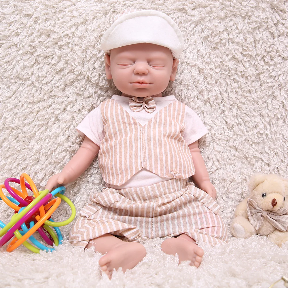 

WB1529 Silicone Closed Eye Rebirth Doll 49cm Simulation Baby