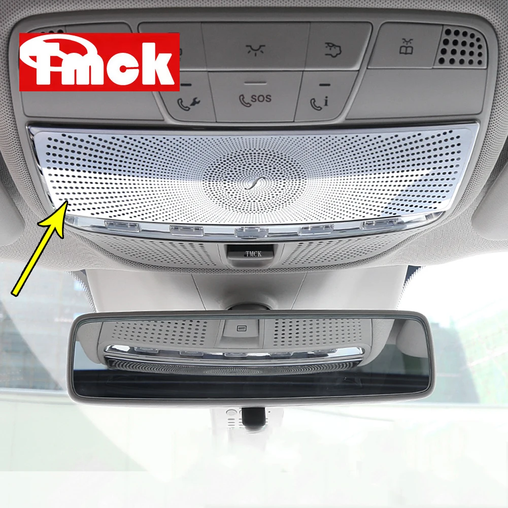 For Mercedes Benz E Class W213 2016-2023 304 Stainless Steel Car Accessories Roof Reading Lamp Light Cover Trim Decoration Frame