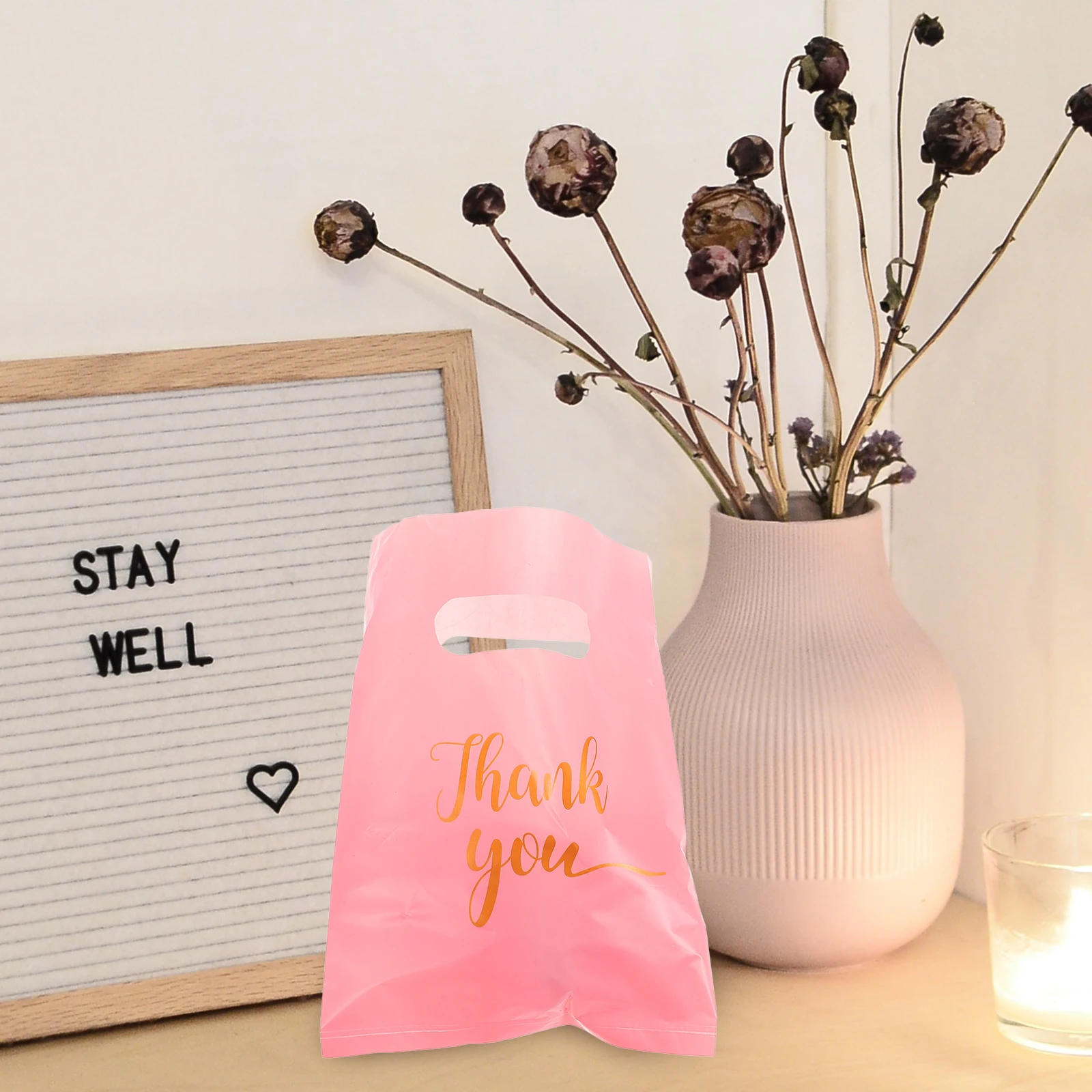 

100 Pcs Gift Wrapping Bag Reusable Party Tags Tote Bags Merchandise Package Packing for Florist Festival Present Jewelry Winter