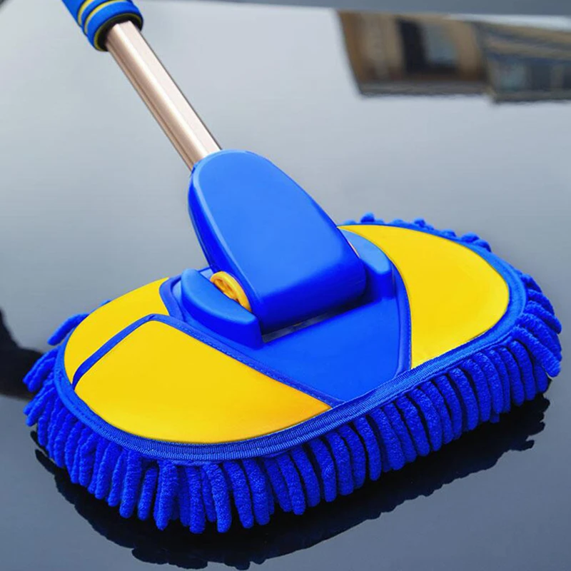 

Car Rotatable Cleaning Brush Adjustable Telescoping Long Handle Cleaning Mop Chenille Broom Wash Brush Auto Accessories