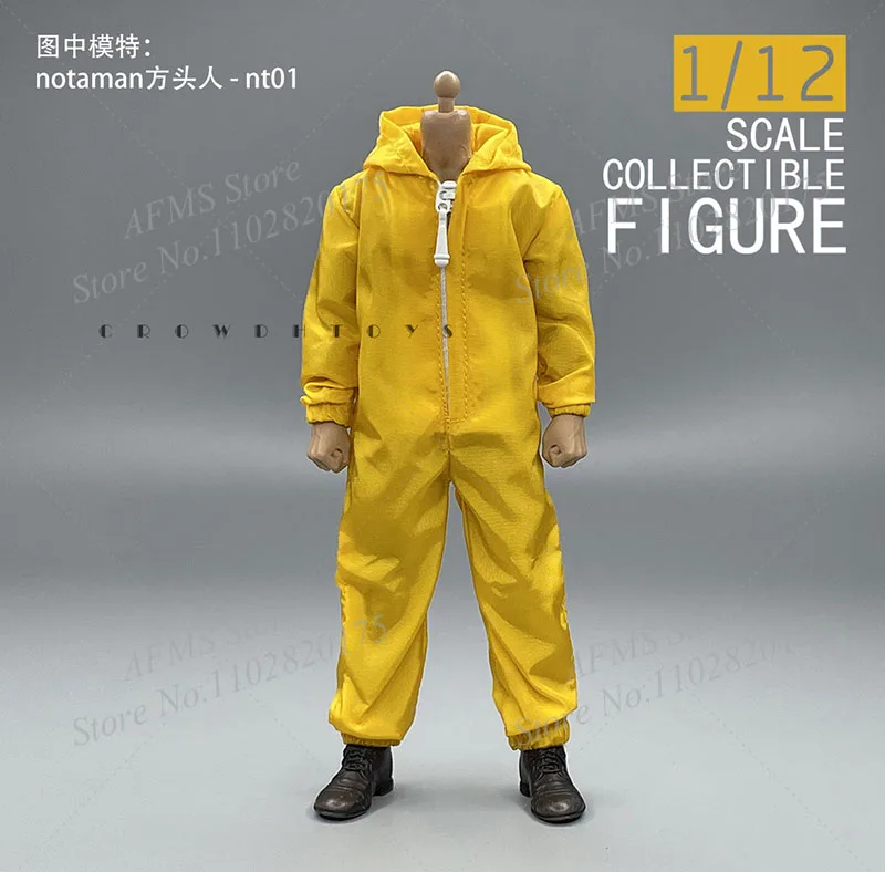 1/12 Scale Collectible Figure Jumpsuit Breaking Bad Cosplay Uniforms Fit 6Inch DAM 3A SS Notaman Thin Version Action Figure Doll