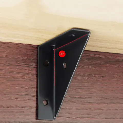 Hörnstöd i höger triangel vit grå svart, trä Möbelhörnkoppling Fästelement Lämpliga för sängar, skåp 12 best sales träkoppling - №5