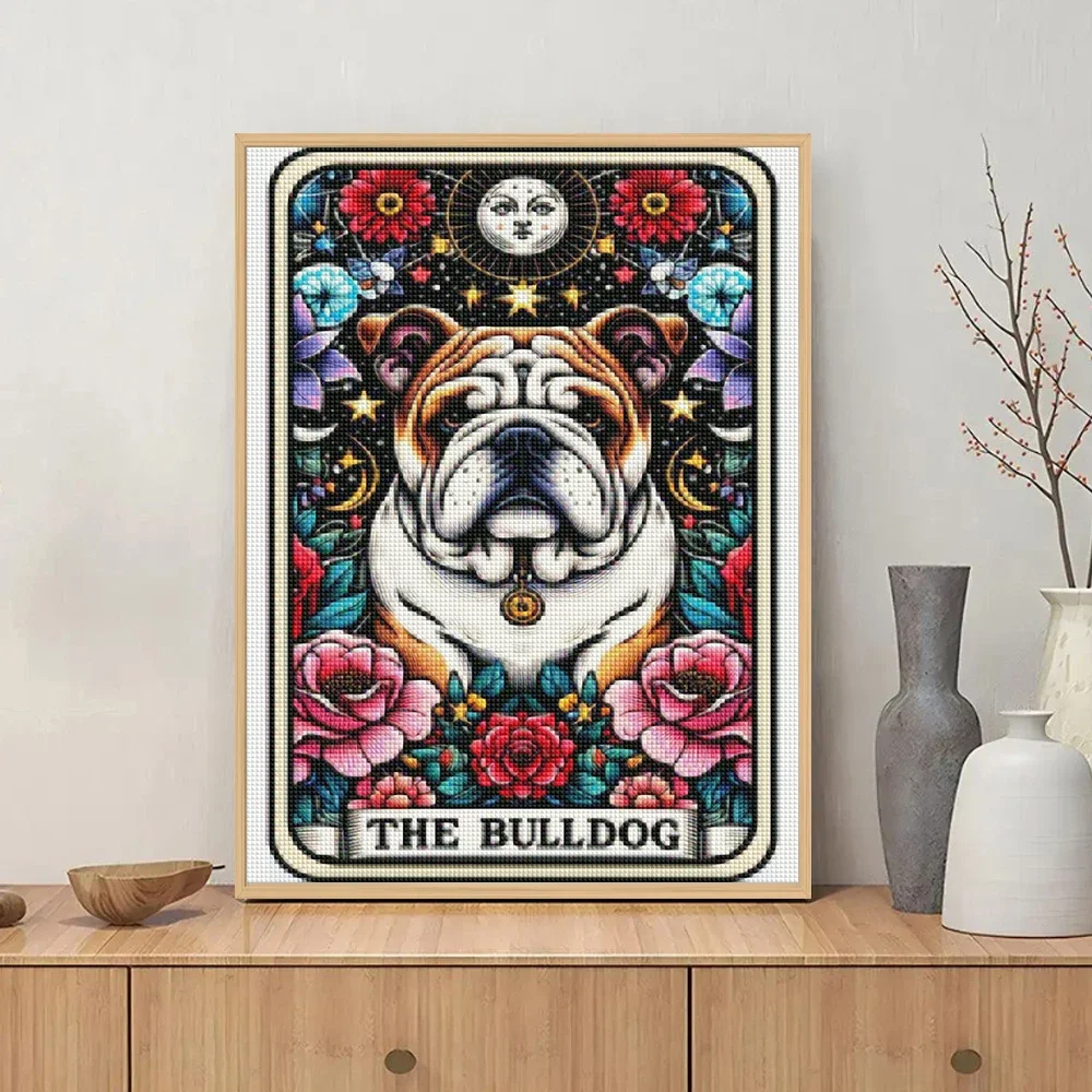 DIY Diamond Painting Tarot Cards Animal Full Diamond Embroidery Cartoon Dog and Flower Cross Stitch Set Art Home Decoration Gift