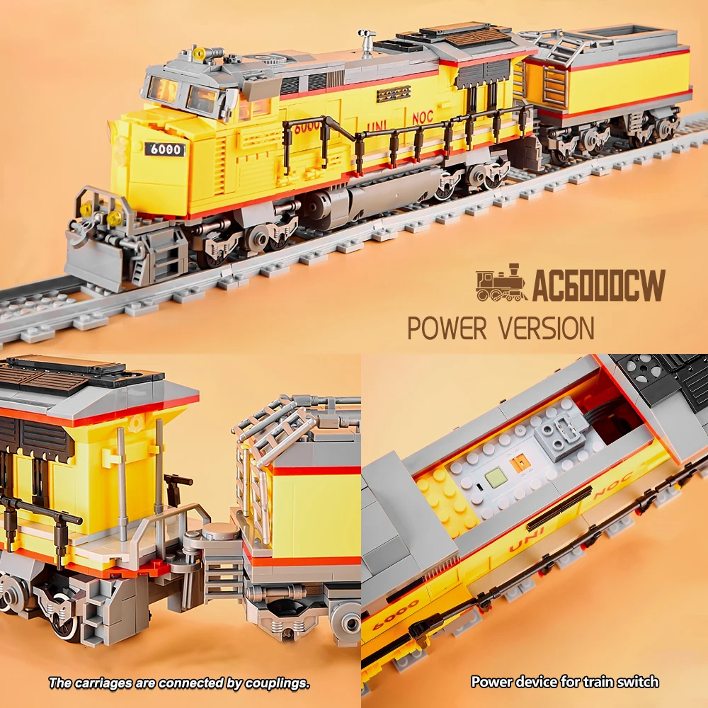 1162PCS Technische Fernbedienung Iokomotive Bausteine Modell AC6000CW Interne Verbrennung Zug Spielzeug Kinder Geburtstage Geschenke
