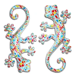 Garden Decor Statue Resin Gecko Wall Art Decor, Water Transfer Figurines Lizard Outdoor Hanging Decorations For Home Decor