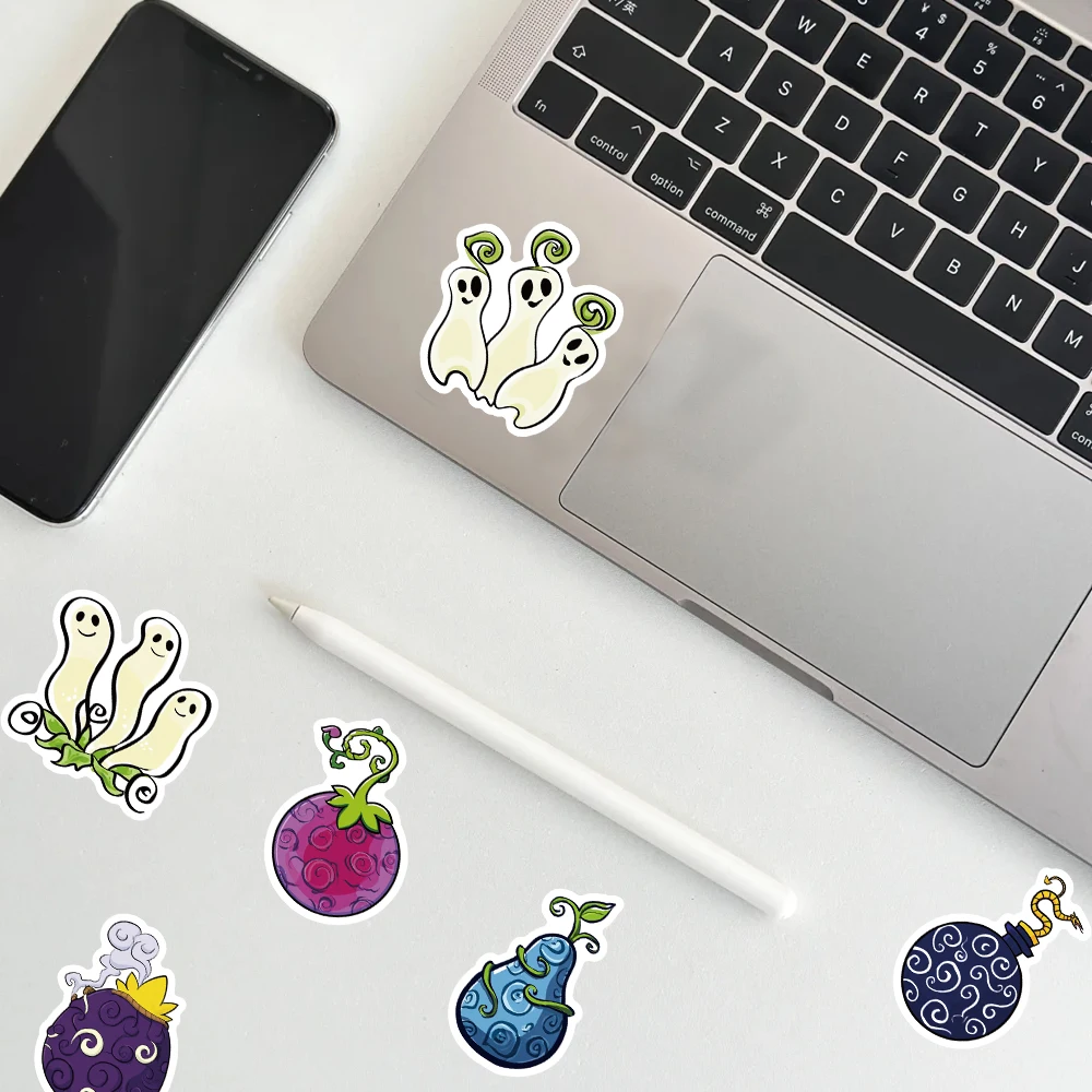 54 SZTUK Kolorowych, Uroczych Naklejek z Motywem Owoców Diabła z Anime na Laptopa, Butelkę na Wodę, Deskorolkę, Dekorację Pokoju DIY