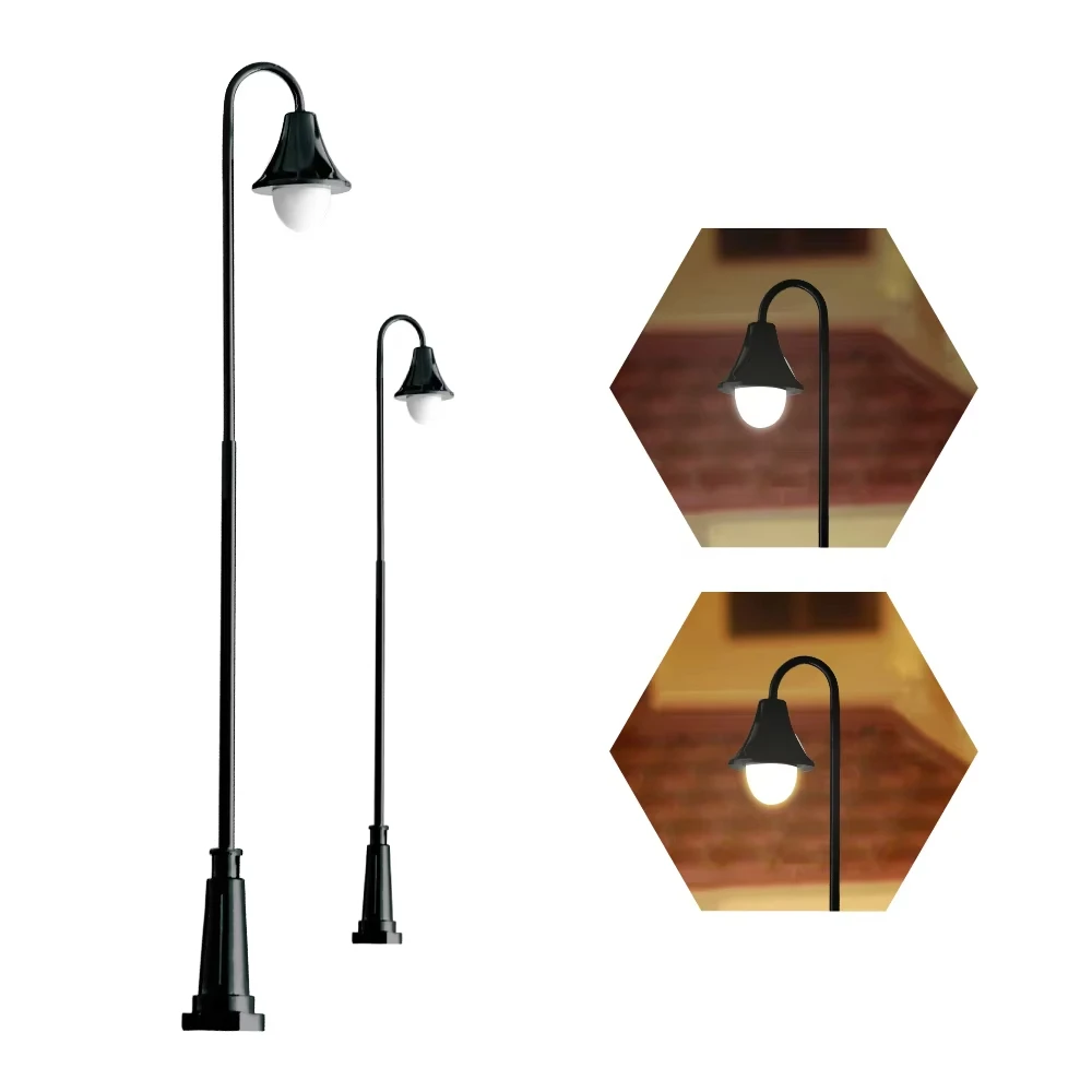 2PCS Miniature Street Lamp Model 12V LED Light For DIY Architecture Building Kits Railway Train Garden Scene Layout Material
