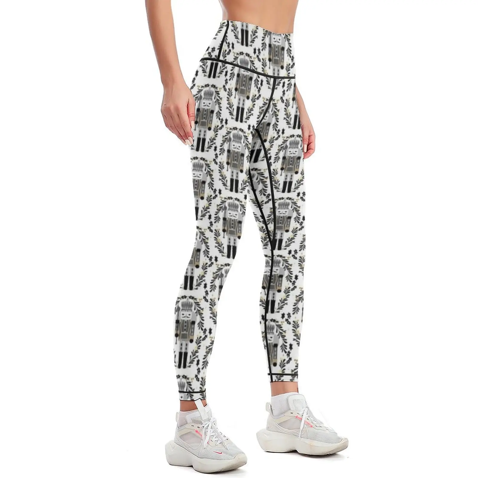 The Nutcracker - Black and White by Andrea Lauren Leggings Training pants push up legging Womens Leggings