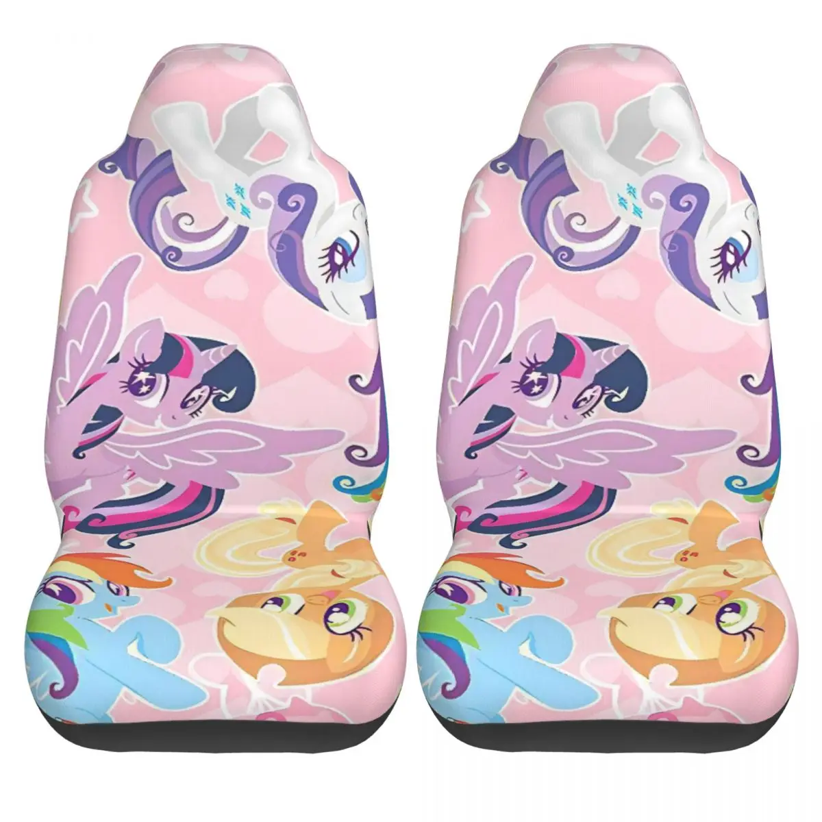 

Чехлы на автомобильные сиденья My Little Pony, полиэстеровые защитные чехлы на автомобильные сиденья, винтажный автомобильный чехол из двух предметов