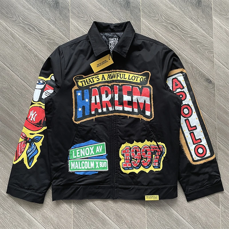 

Черная куртка с лацканами на молнии для мужчин и женщин, классическая куртка сзади высокого качества с флагом и орлом, одежда