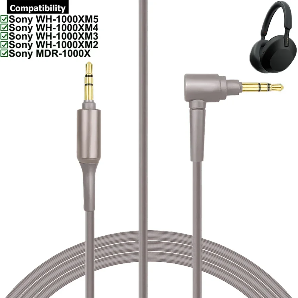 Cable de extensión de Audio auxiliar OFC de repuesto de 3,5mm para auriculares Sony WH-1000XM5 WH-1000XM4 WH-1000XM3 WH-1000XM2 MDR-1000X