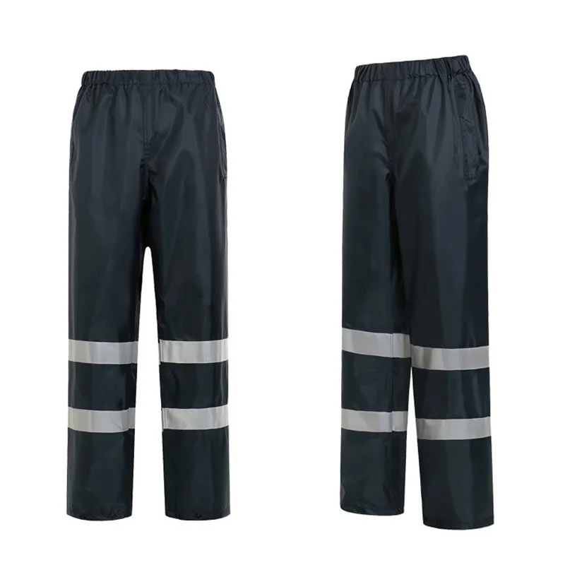 

300D Oxford Fabric Reflective Rain Pants Traffic Sanitation Garden Safety Waterproof Outdoor Cycling Overalls Pants