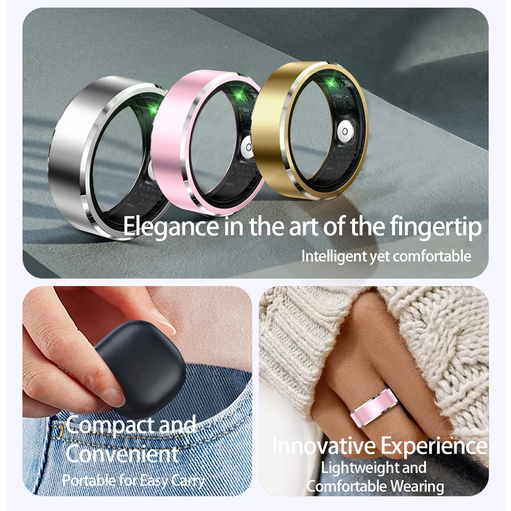 2024 Nieuwe R5 Smart Ring Aluminium Gezondheid Slaap Fitness Tracker Outdoor Sport 5atm Waterdichte Vinger Smartring Voor Mannen Vrouwen