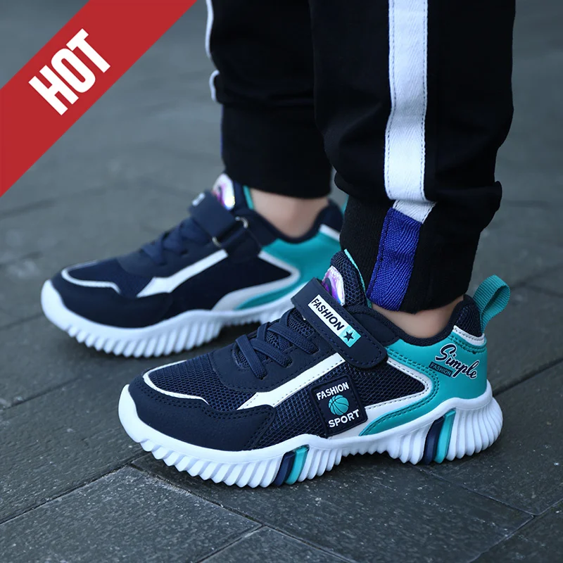 รองเท้าวิ่งเด็กผู้ชายแบบตาข่าย น้ำหนักเบา ระบายอากาศได้ดี สวมใส่สบาย ไม่ลื่น สำหรับเด็กผู้หญิง รองเท้าลำลองสำหรับวิ่ง เดิน รองเท้าผ้าใบเด็ก