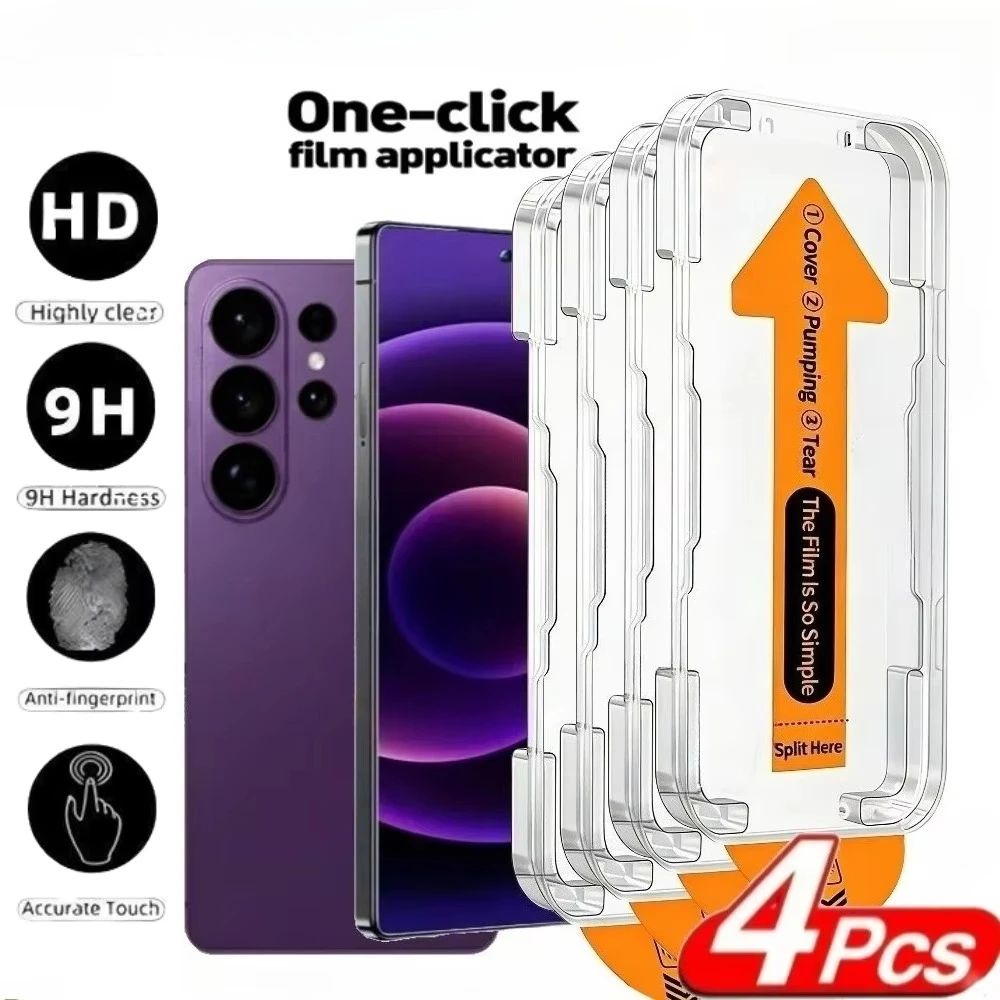 

1-4Pcs Full Cover Screen Protector For Samsung A57 A37 A56 5G A16 A17 A07 A55 A54 A53 A52 A35 A15 One Click Installation Glass