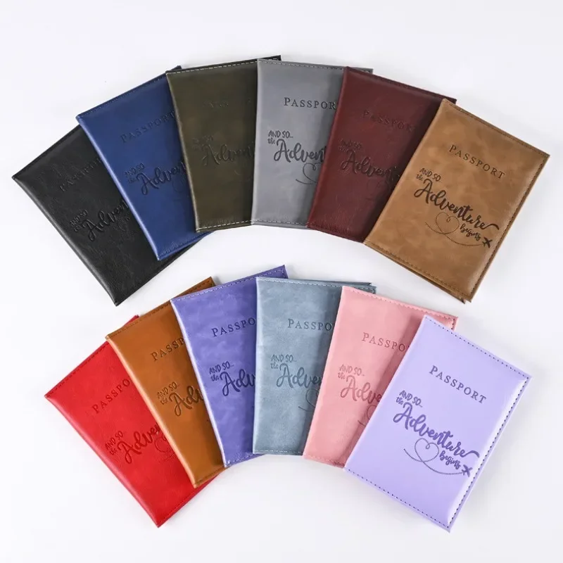 PU Leather Women's Passport Case Ticket Holder Card Holder Protection Card Bag Multi-function Card Sleeve ID Package Couples