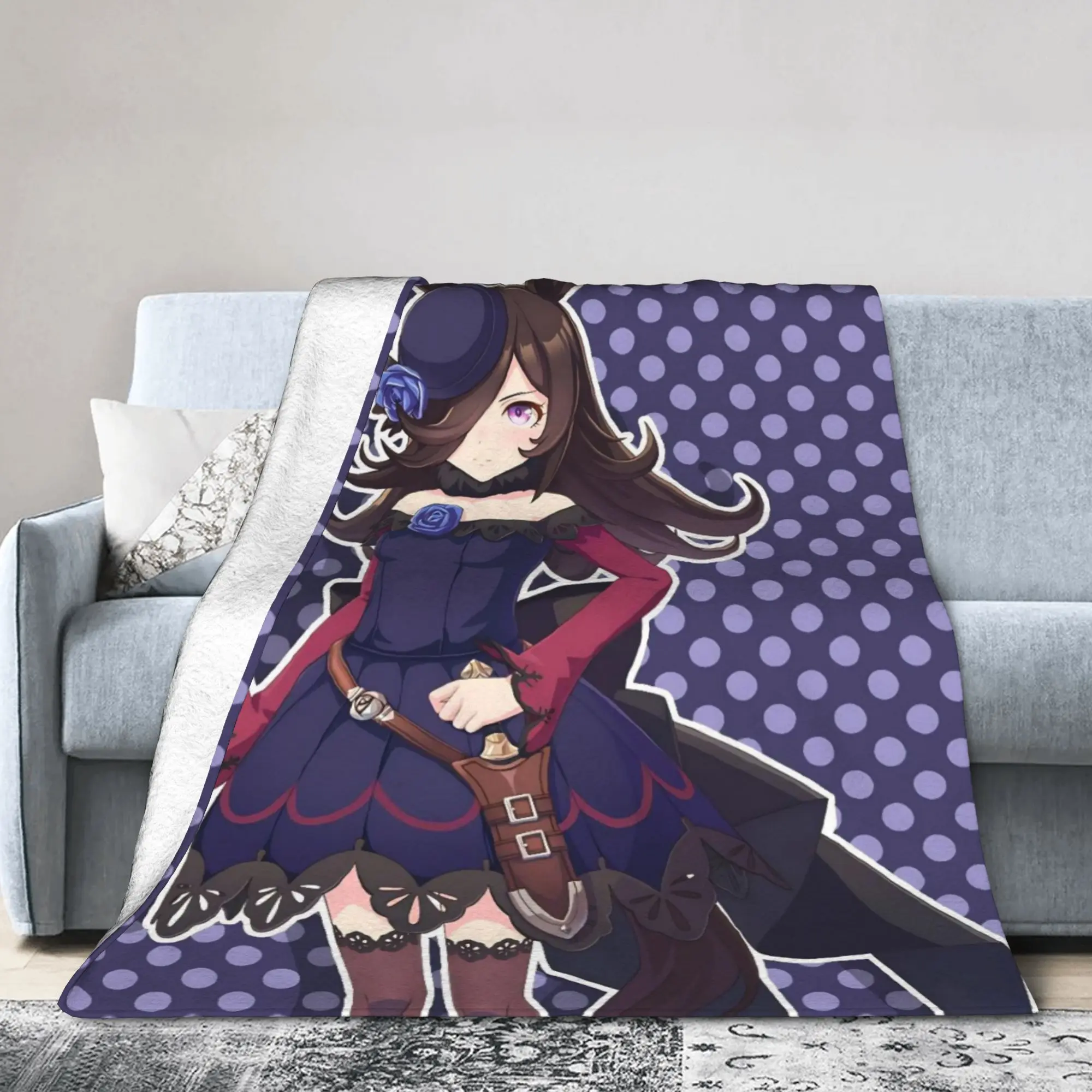 Rice Shower Umamusume Pretty Derby Blanket Coral Fleece Plush Spring Autumn Soft Throw Blanket for Sofa Office Plush Thin Quilt
