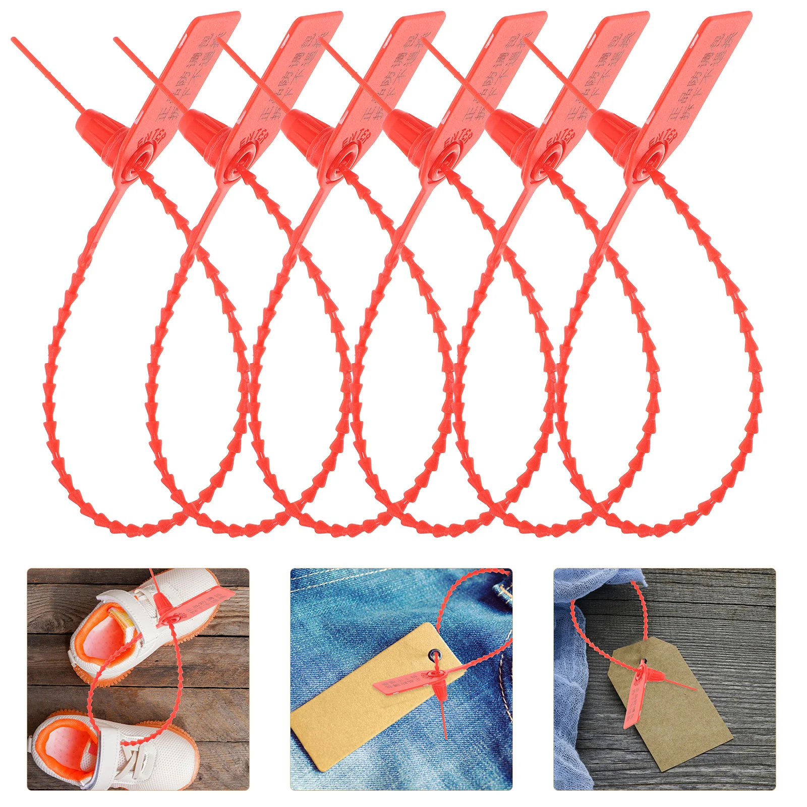 

100 Pcs Anti Tamper Seals Self Locking Wire Ties Zip Labels Cable Zip Ties Secure Clothes Wires Cables Random Code