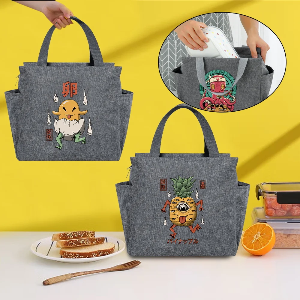 

Cute Monster Series Insulated Lunch Bag Cooler Bag Thermal Portable Luncheon Box Ice Pack Tote Food Picnic Bags Work Lunch Packs