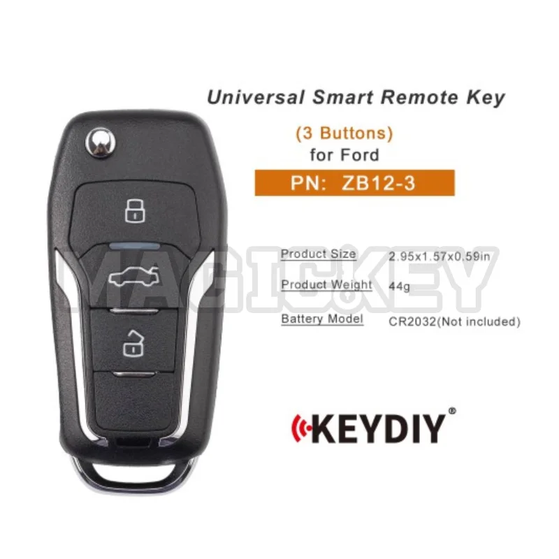 KEYDIY KD ZB12-3 Universal Smart Remote Key 3 Buttons Compatible with Ford Type