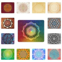 Rainbow Lotus Flower Of Life Mouse Pad Square Non-Slip Rubber Mousepad Sacred Geometry Gamer Office Laptop Computer PC Desk Mat