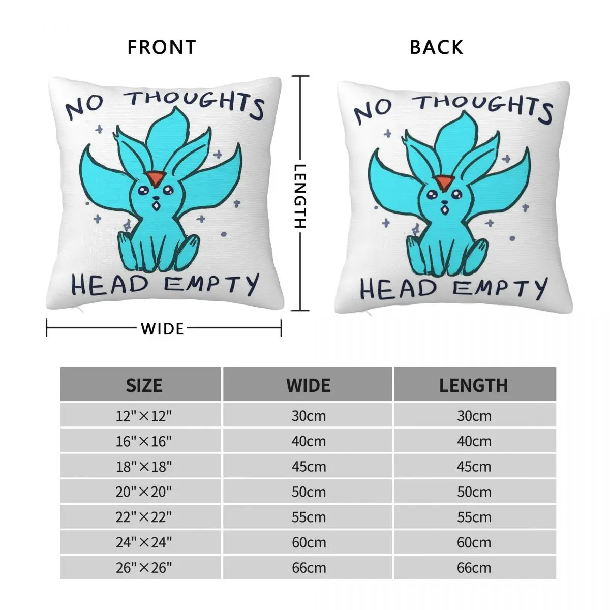 Carbuncle No Thoughts Head Empty Square Pillowcase Polyester Linen Velvet Creative Zip Decor Sofa Cushion Cover
