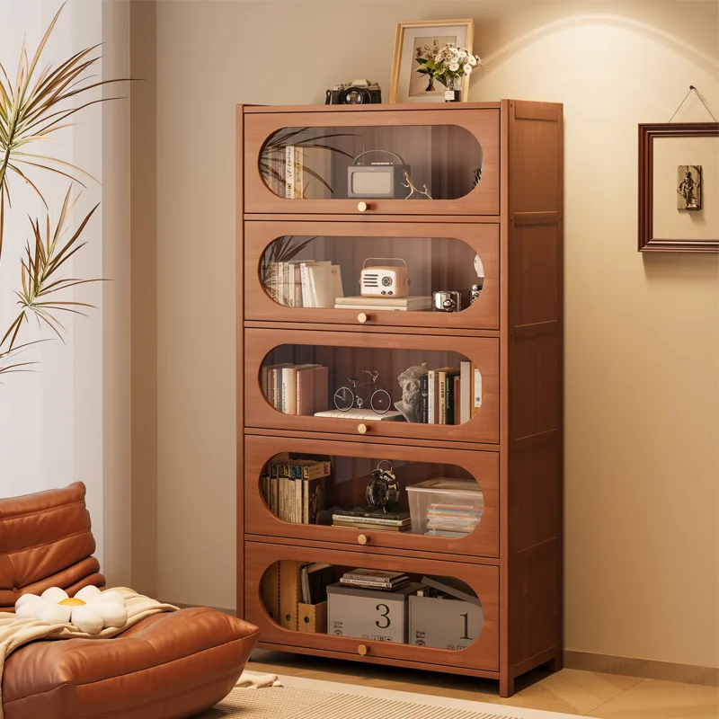 

Bookshelf Shelf Floor-to-ceiling living room Simple storage cabinet Against the wall Bedroom display cabinet With door