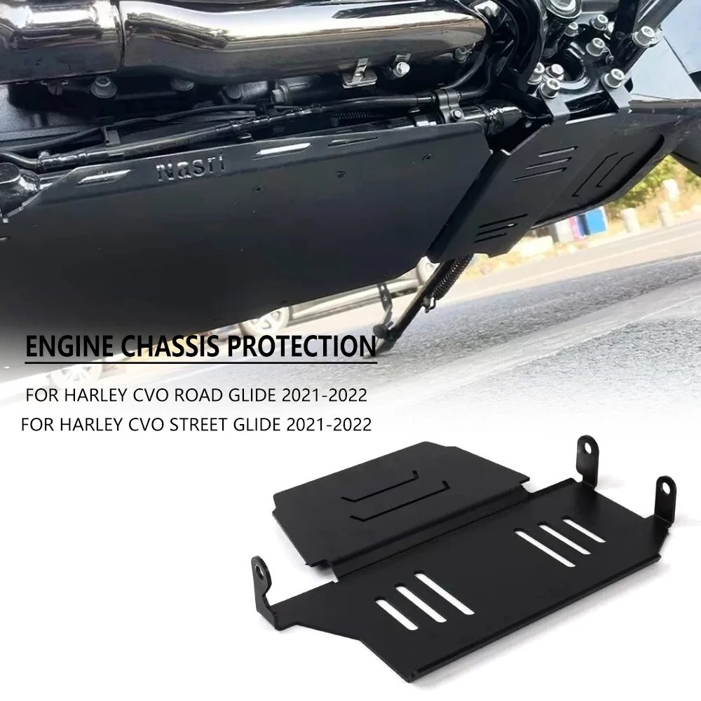 

New Motorcycle Black Lower Fairing Skid Plate Engine Body Guard For Harley CVO Road Glide Street Glide 2021-2022