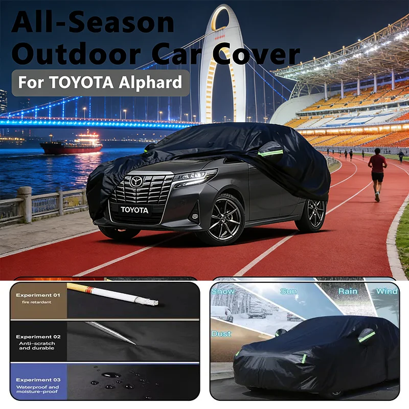 

Всесезонный автомобильный чехол для TOYOTA Alphard — полная защита на открытом воздухе, водонепроницаемый, пылезащитный, термостойкий, снежный чехол на лобовое стекло
