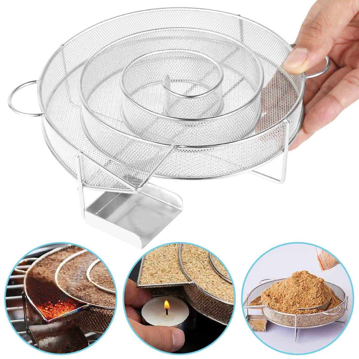 Cold Smoke Generator For BBQ Grill Or Smoker Wood Dust Hot And Cold Smoking Salmon Meat Burn Cooking Stainless Bbq Tools