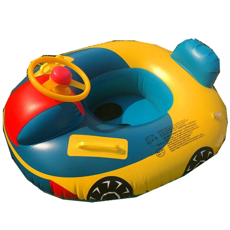 Large Thickened Inflatable Swimming Ring  Car Horn Shape with Steering Wheel Sunshade Swimming Ring Seat Float